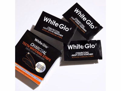 White Glo Charcoal Deep Stain Remover - aplicare benzi